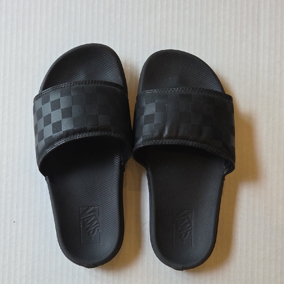 Vans Black Checkered Slides - Picture 1 of 2